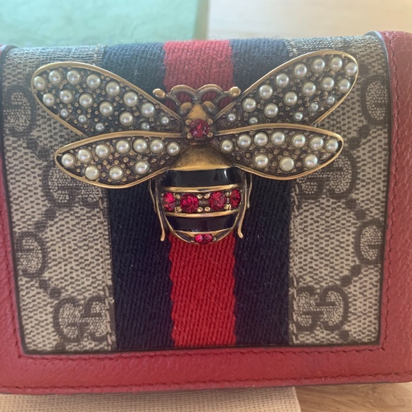 ♦️♦️Rare showstopper Gucci Queen Margaret Authentic Bee Ophidia wallet - Picture 2 of 6